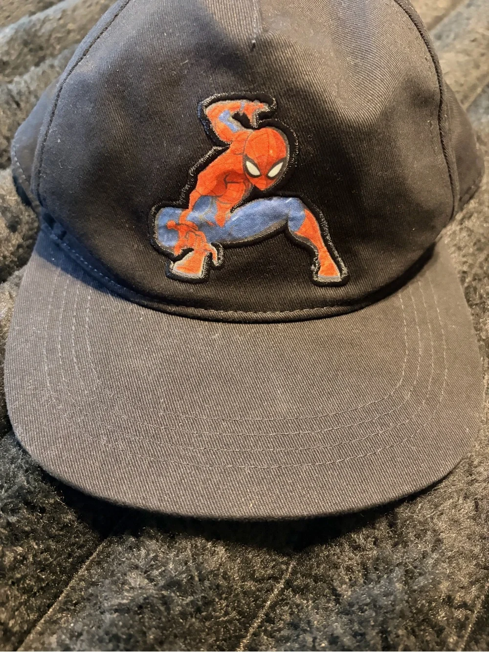 GAP Black Kids Spider-Man Embroidered Patch Cap with Red and Blue